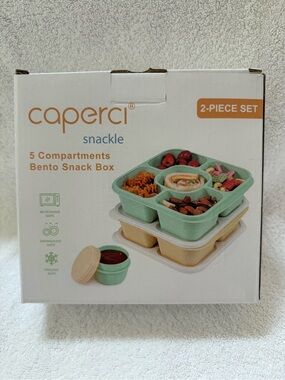 Caperci Snackle 5-Compartment Bento Snack Box - Green